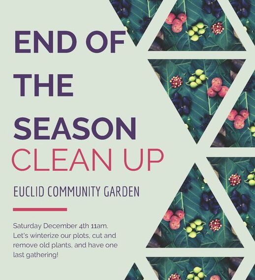 Flyer for end of season clean up: December 4th at 11am at ESCG